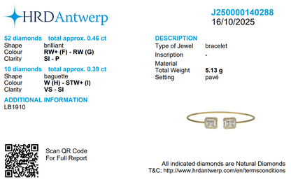 Baguette Diamond Open Cuff Bracelet
