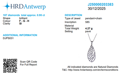 Leaf Pattern Natural Diamond Pendant Necklace