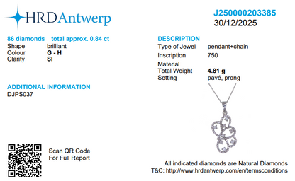 Floral Scroll Diamond Pendant Necklace