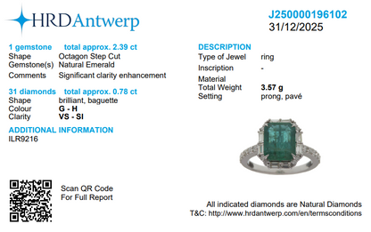 Emerald Baguette Halo Diamond Ring