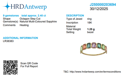 Multi Stone Emerald Cut Gemstone Ring