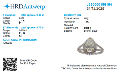 Pear Cut Diamond Solitaire Ring