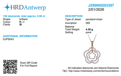 Layered Floral Diamond Pendant Necklace