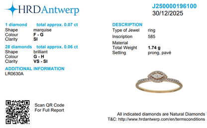 Marquise Natural Diamond Proposal Ring