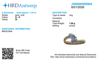 Bypass Two Stone Diamond Ring