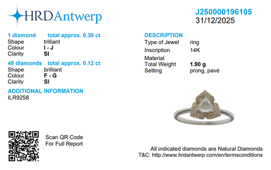 Trillion Cut Halo Diamond Ring