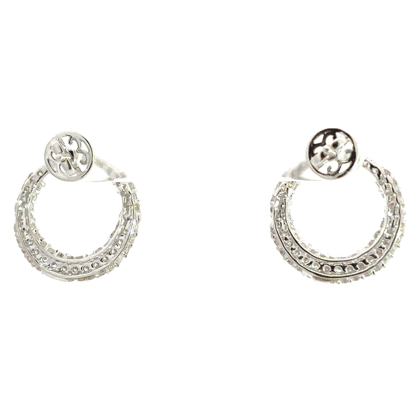 Circle Diamond Hoop Earrings