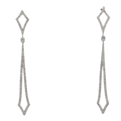Geometric Drop Natural Diamond Earrings