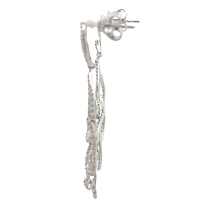 Natural Diamond Scroll Dangle Earrings