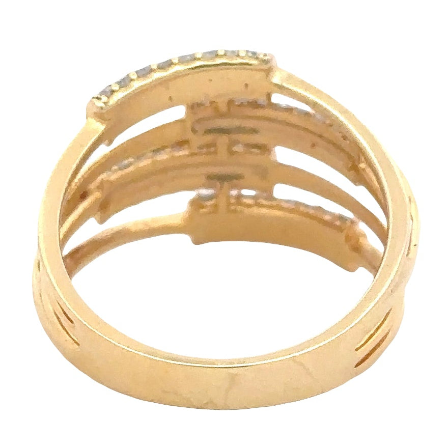 Wide Multi Band Natural Diamond Ring