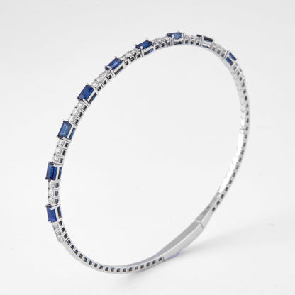 Blue Sapphire Diamond Cuff Bracelet