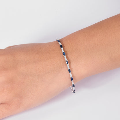 Blue Sapphire Diamond Cuff Bracelet