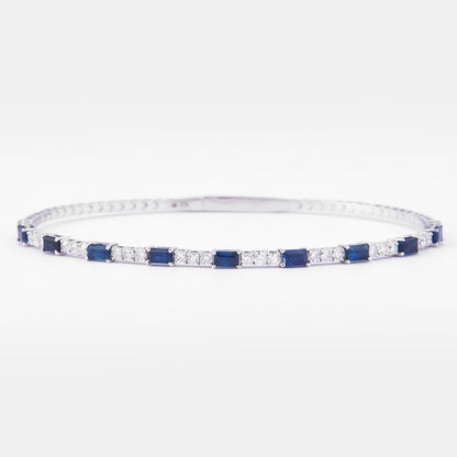 Blue Sapphire Diamond Cuff Bracelet