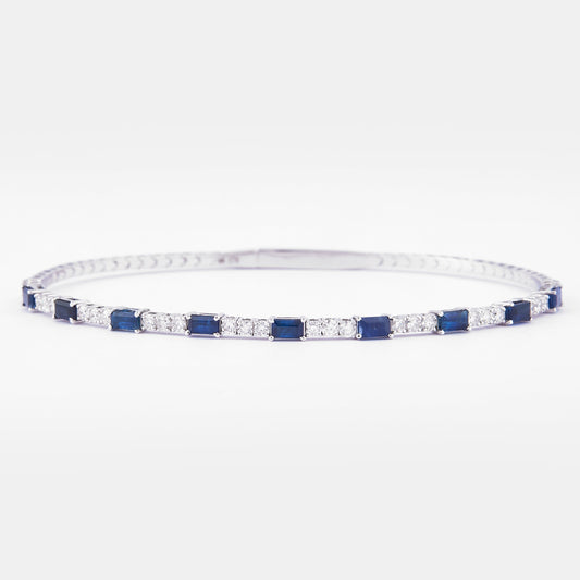 Blue Sapphire Diamond Cuff Bracelet