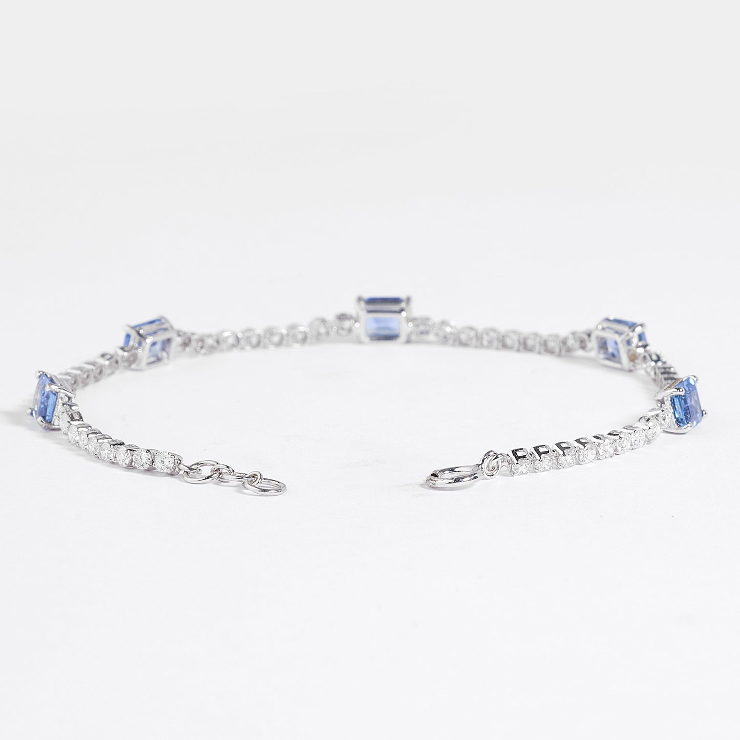 Emerald Cut Sapphire Natural Diamond Bracelet