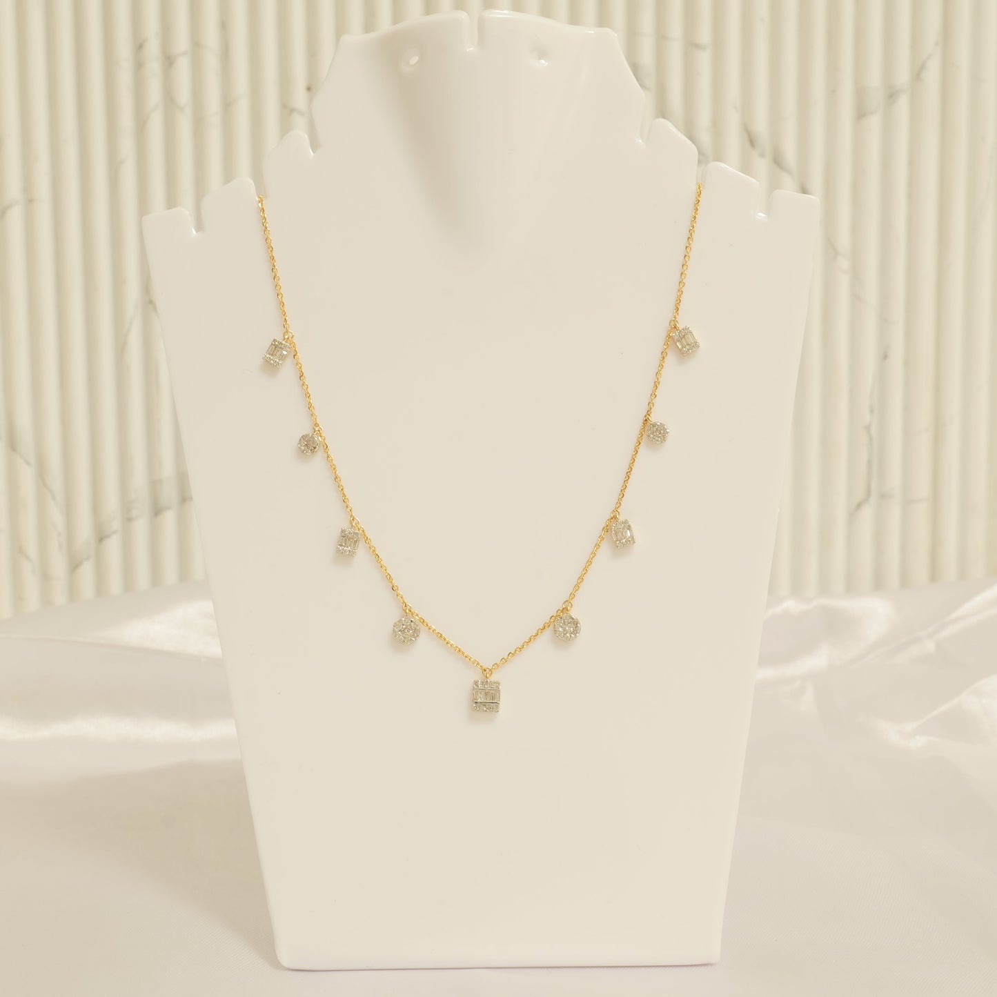 Diamond Station Charm Necklace