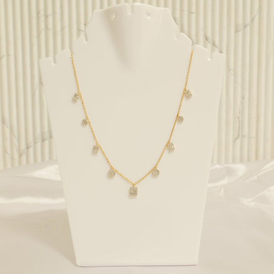 Diamond Station Charm Necklace