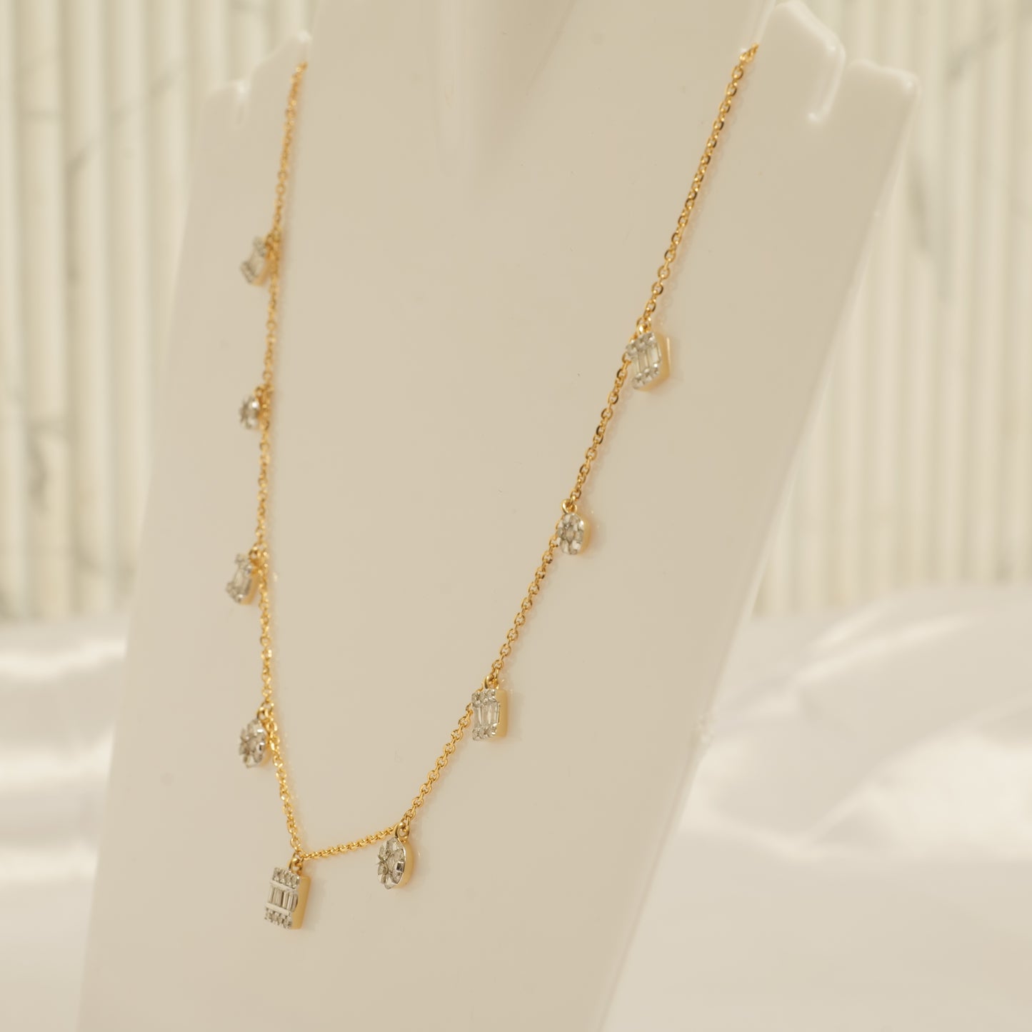 Diamond Station Charm Necklace