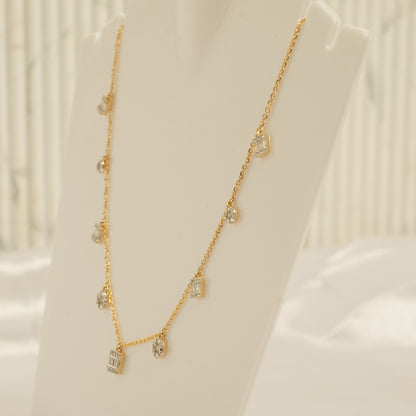 Diamond Station Charm Necklace