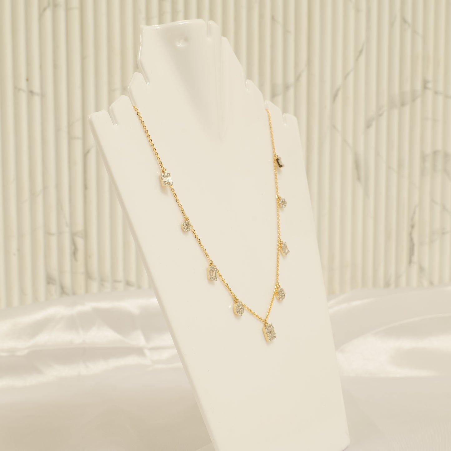 Diamond Station Charm Necklace