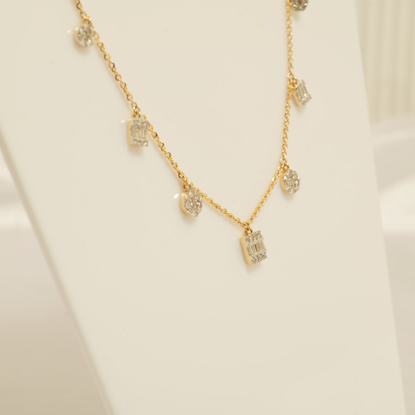 Diamond Station Charm Necklace