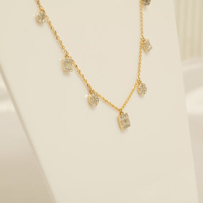 Diamond Station Charm Necklace