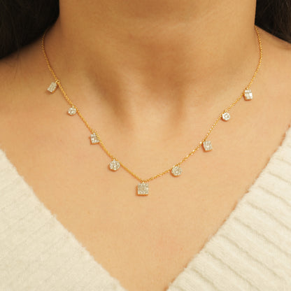 Diamond Station Charm Necklace