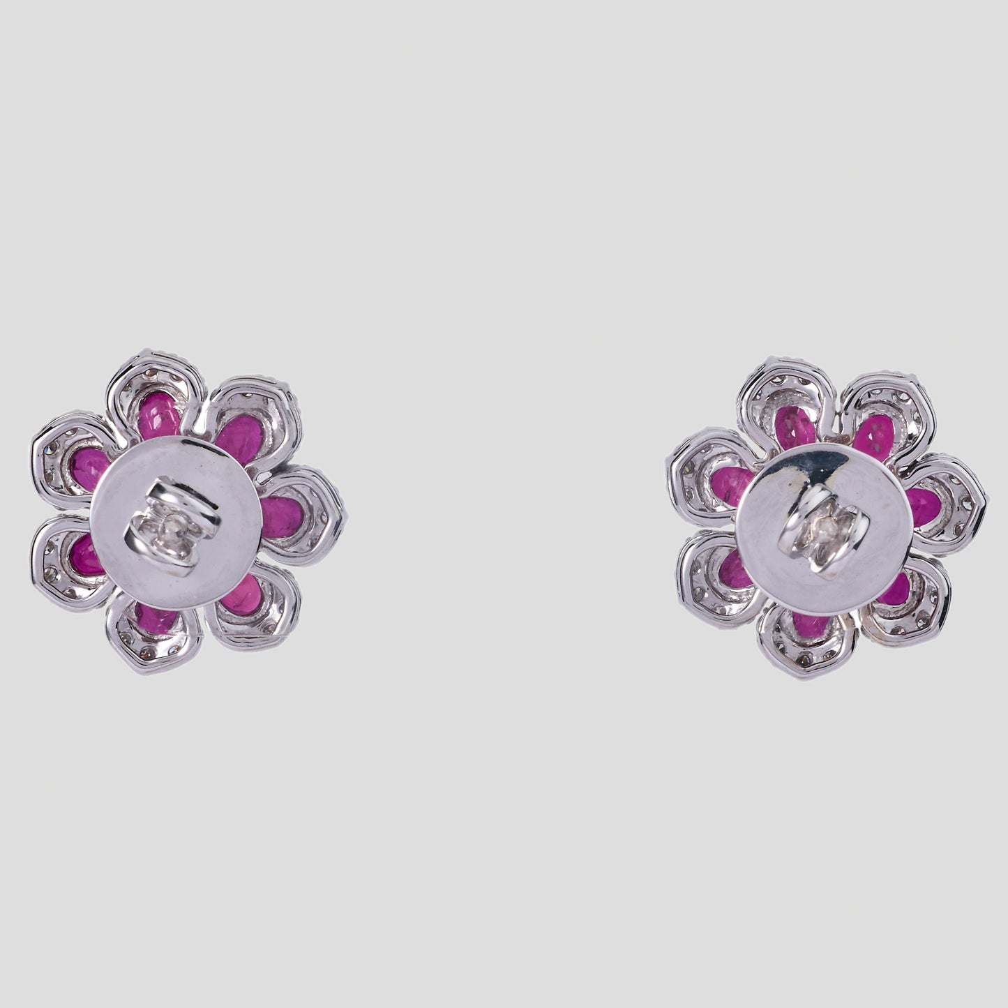 Floral Ruby Natural Diamond Studs