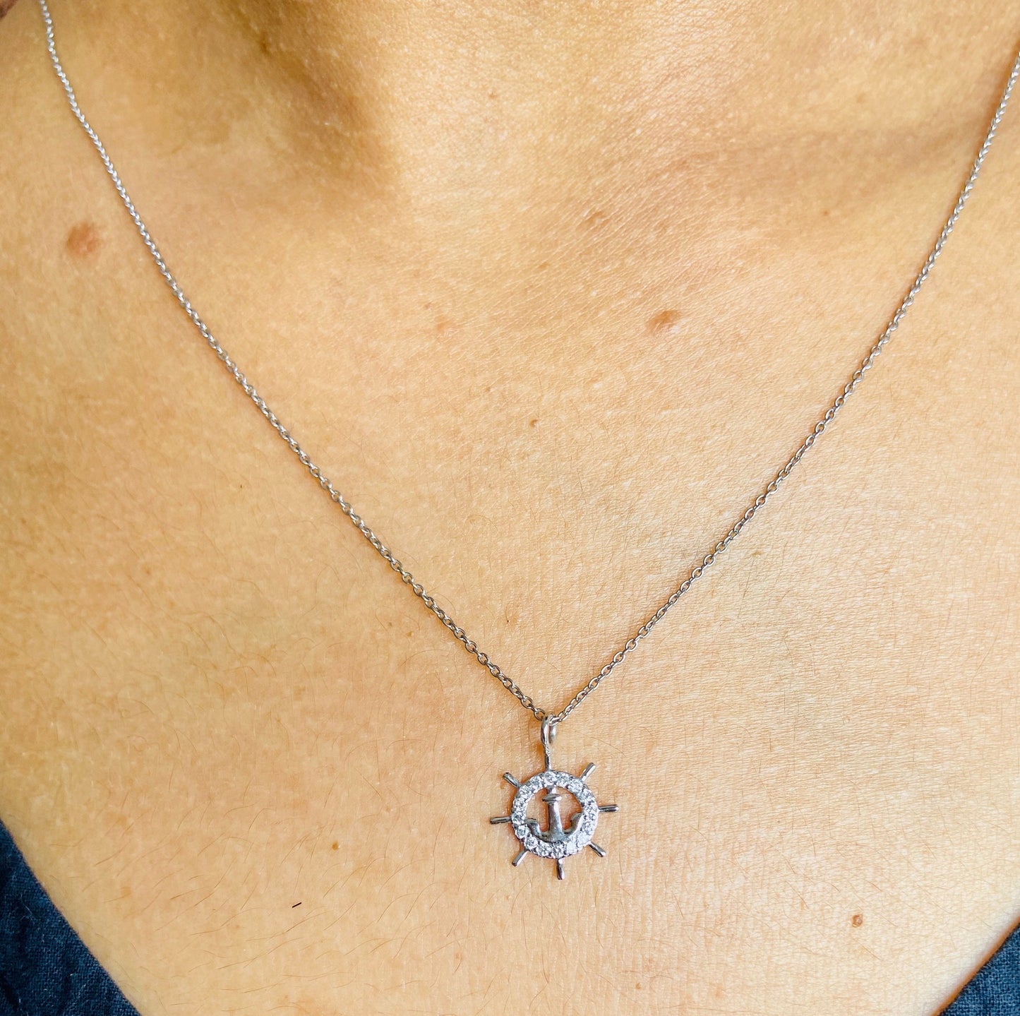 Anchor and Wheel Pendant Charm