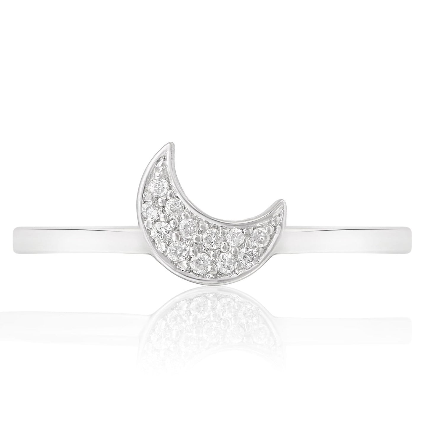 Crescent Moon Diamond Ring