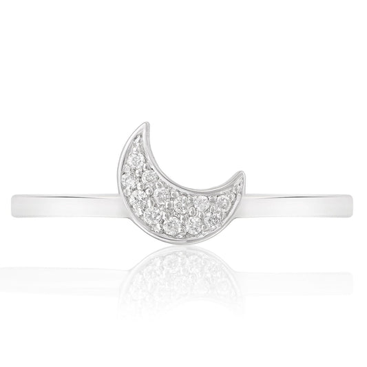 Crescent Moon Diamond Ring
