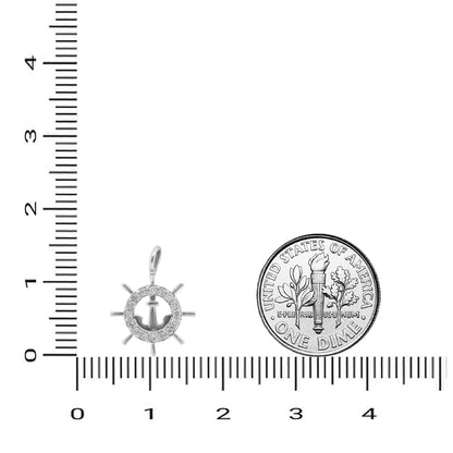 Anchor and Wheel Pendant Charm