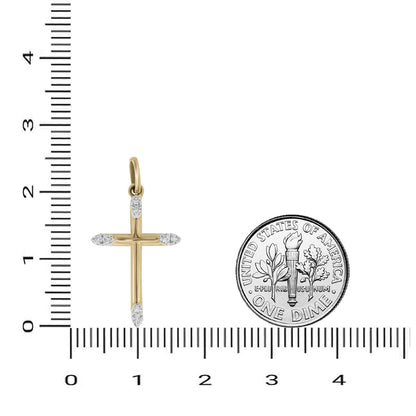 Diamond Tip Cross Pendant