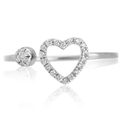 Open Heart Diamond Ring