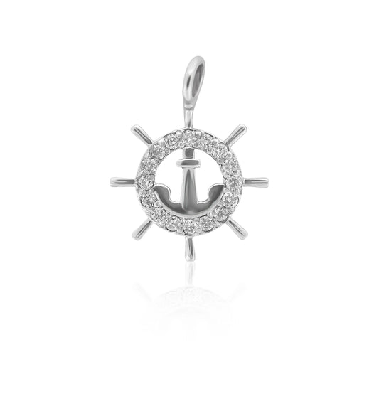 Anchor and Wheel Pendant Charm