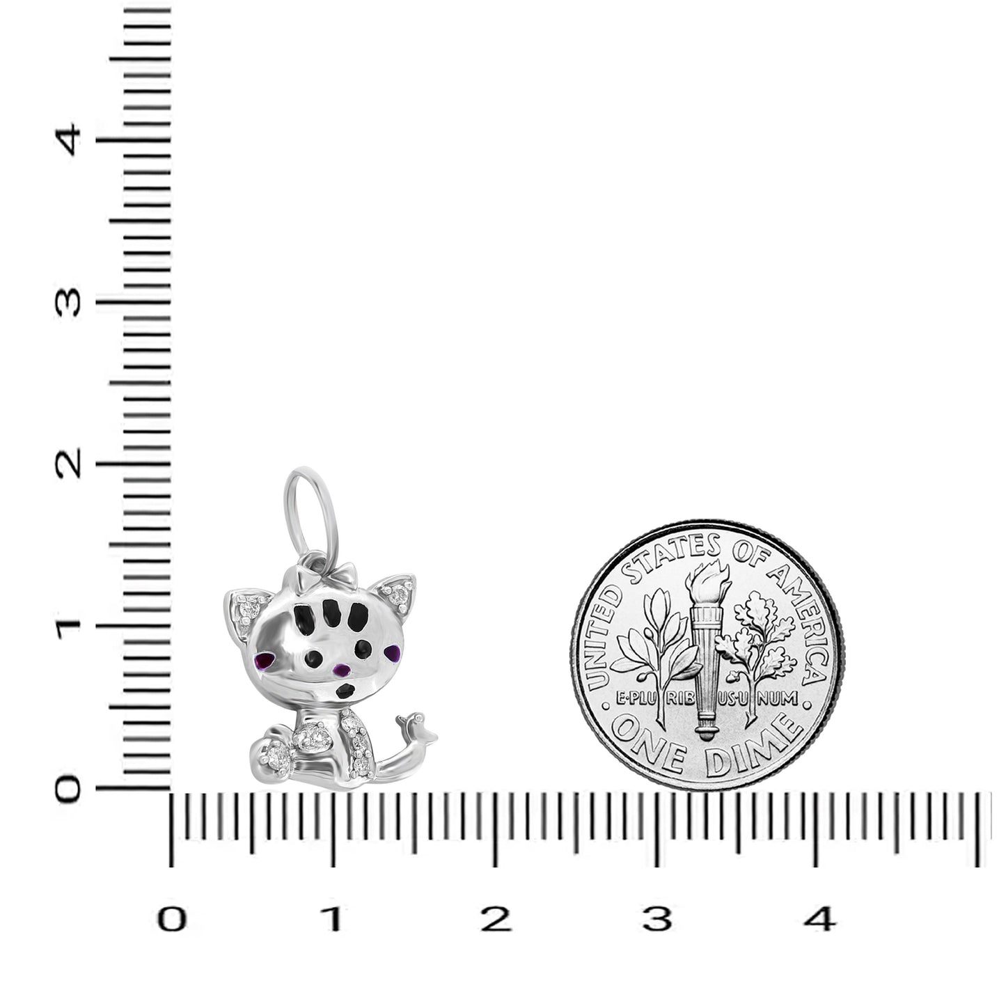 Cat Diamond Charm Pendant