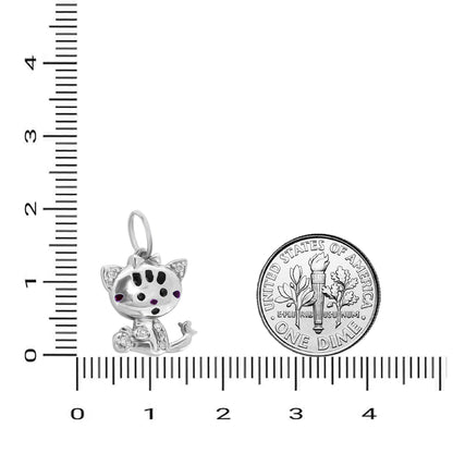 Cat Diamond Charm Pendant