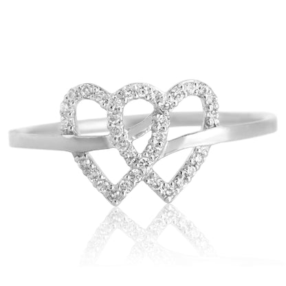 Double Heart Diamond Ring
