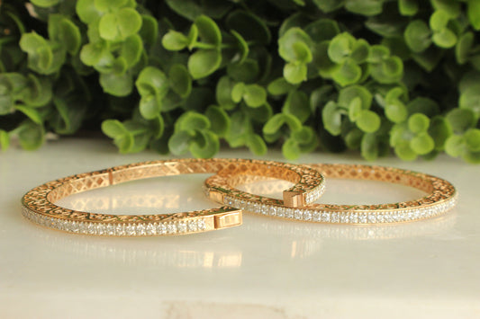 Filigree Diamond Bangle Bracelets