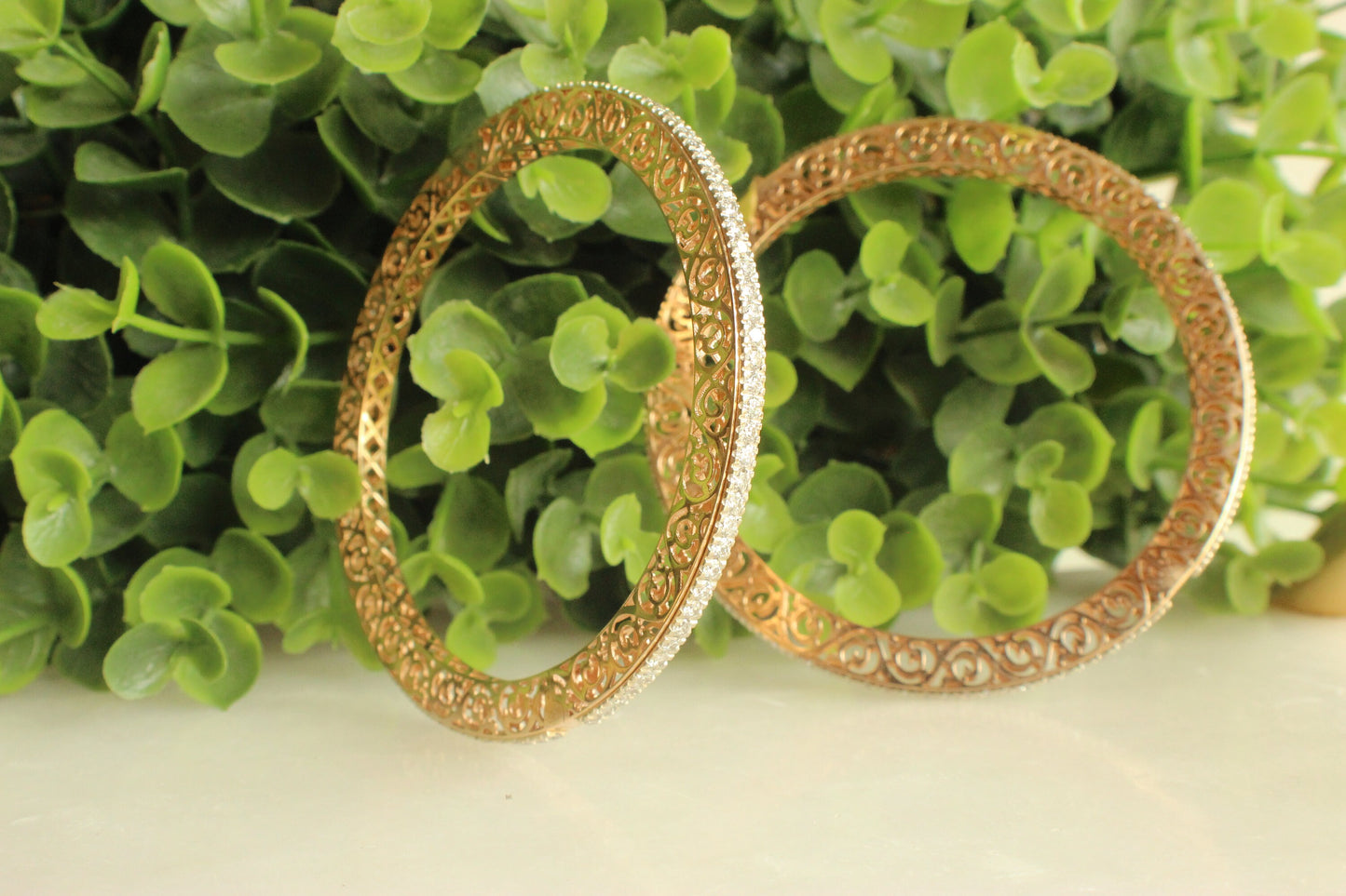 Filigree Diamond Bangle Bracelets