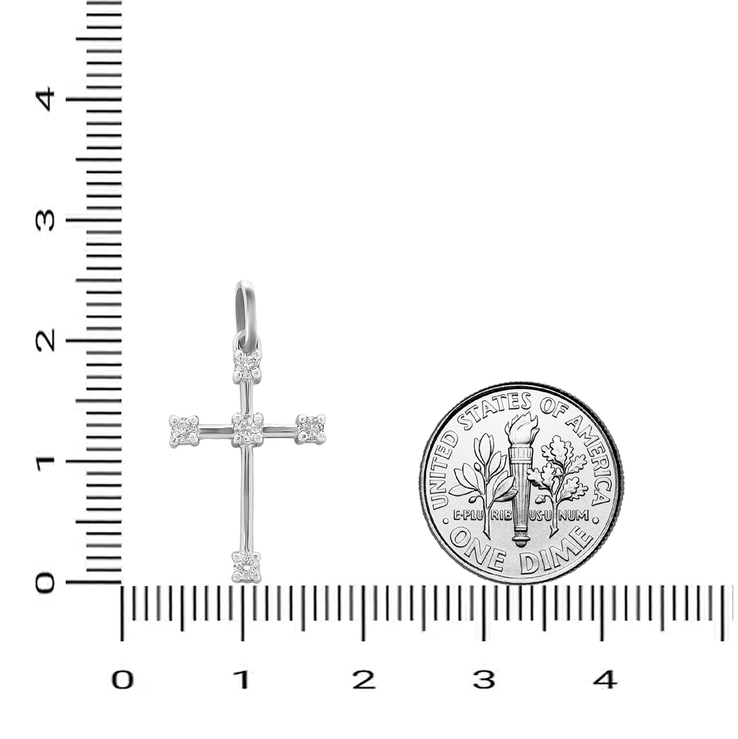 Cross Natural Diamond Half Bezel Set Pendant