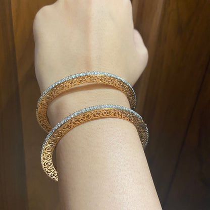 Filigree Diamond Bangle Bracelets