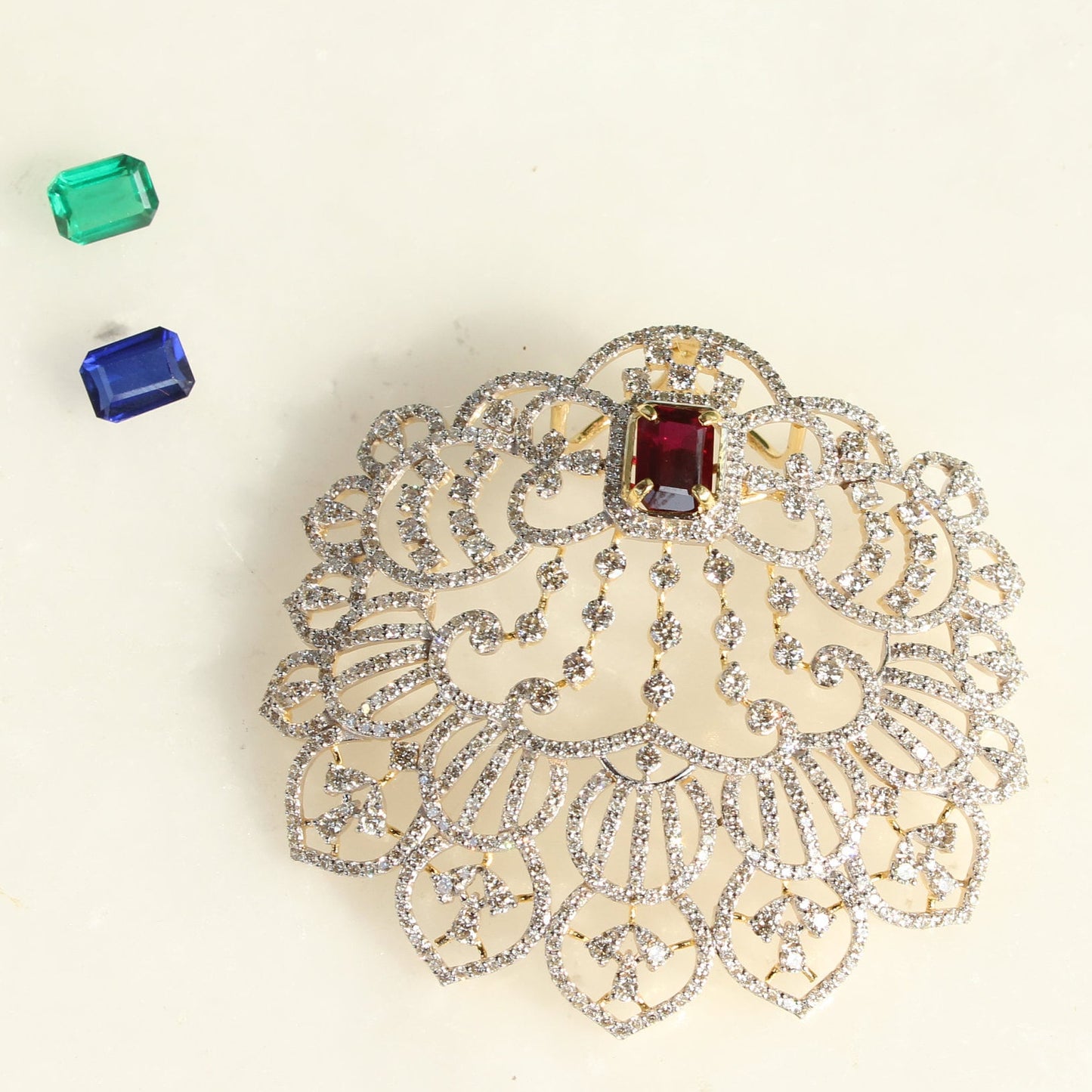 Changeable Centre Stone Diamonds Pendant Necklace