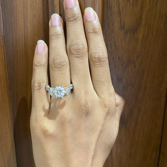 Solitaire Rose Design Diamond Ring
