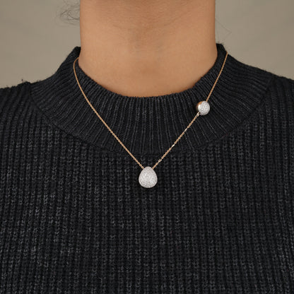 Teardrop Ball Diamond Necklace
