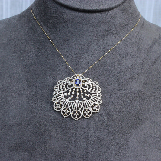 Changeable Centre Stone Diamonds Pendant Necklace