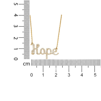 Hope Word Diamond Pendant Necklace