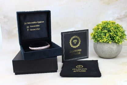 Personalized Initial Halo Diamond Enamel Bracelet
