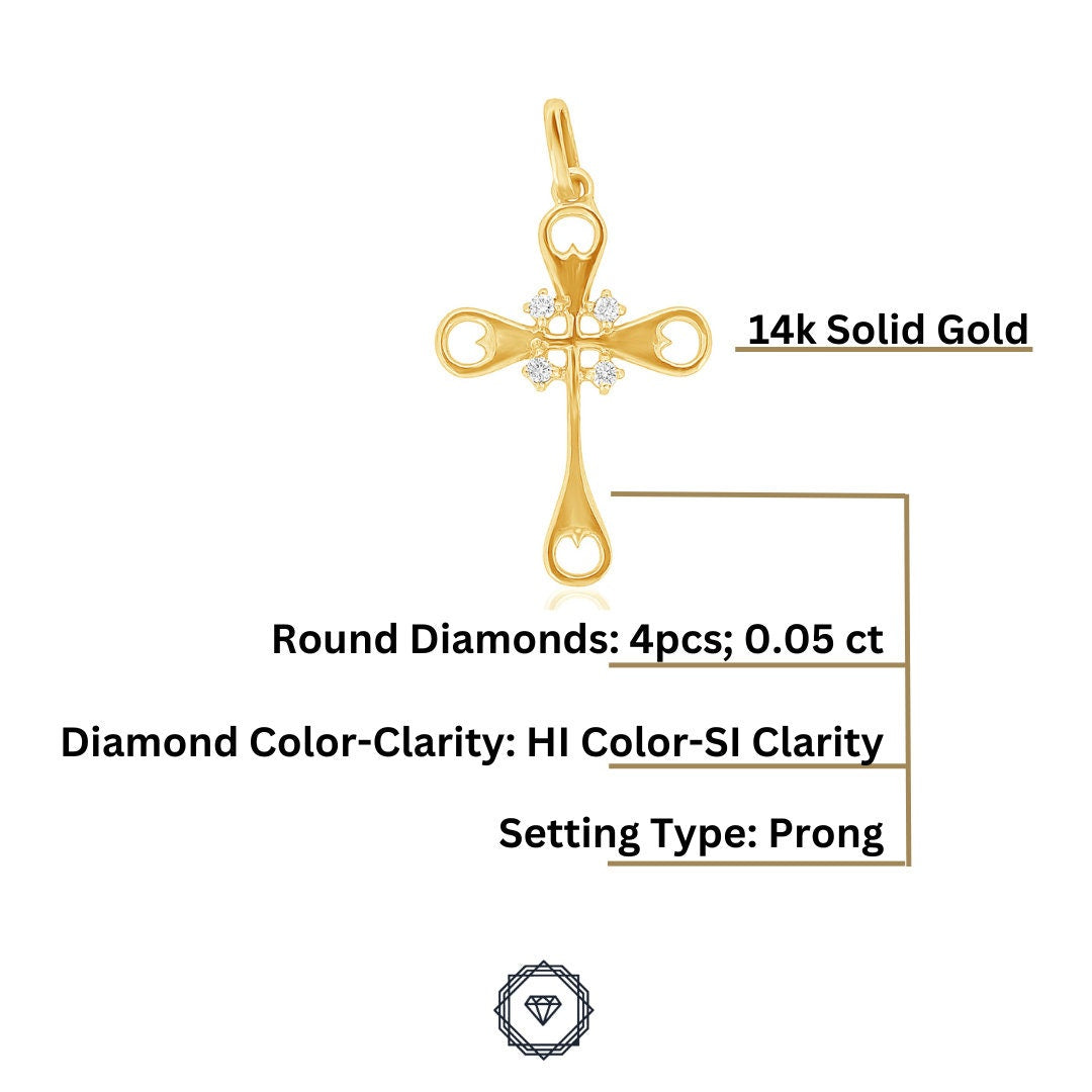 Diamond Cluster Cross Pendant
