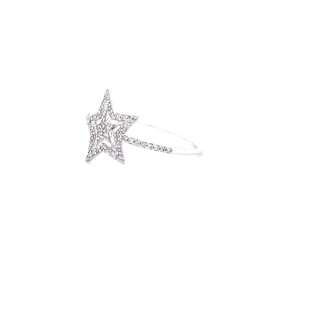Diamond Rings, Halo Setting Star Diamond Ring, 14k Solid Gold, Natural Diamonds, Everyday Ring, Stackable Ring, Gift for Her